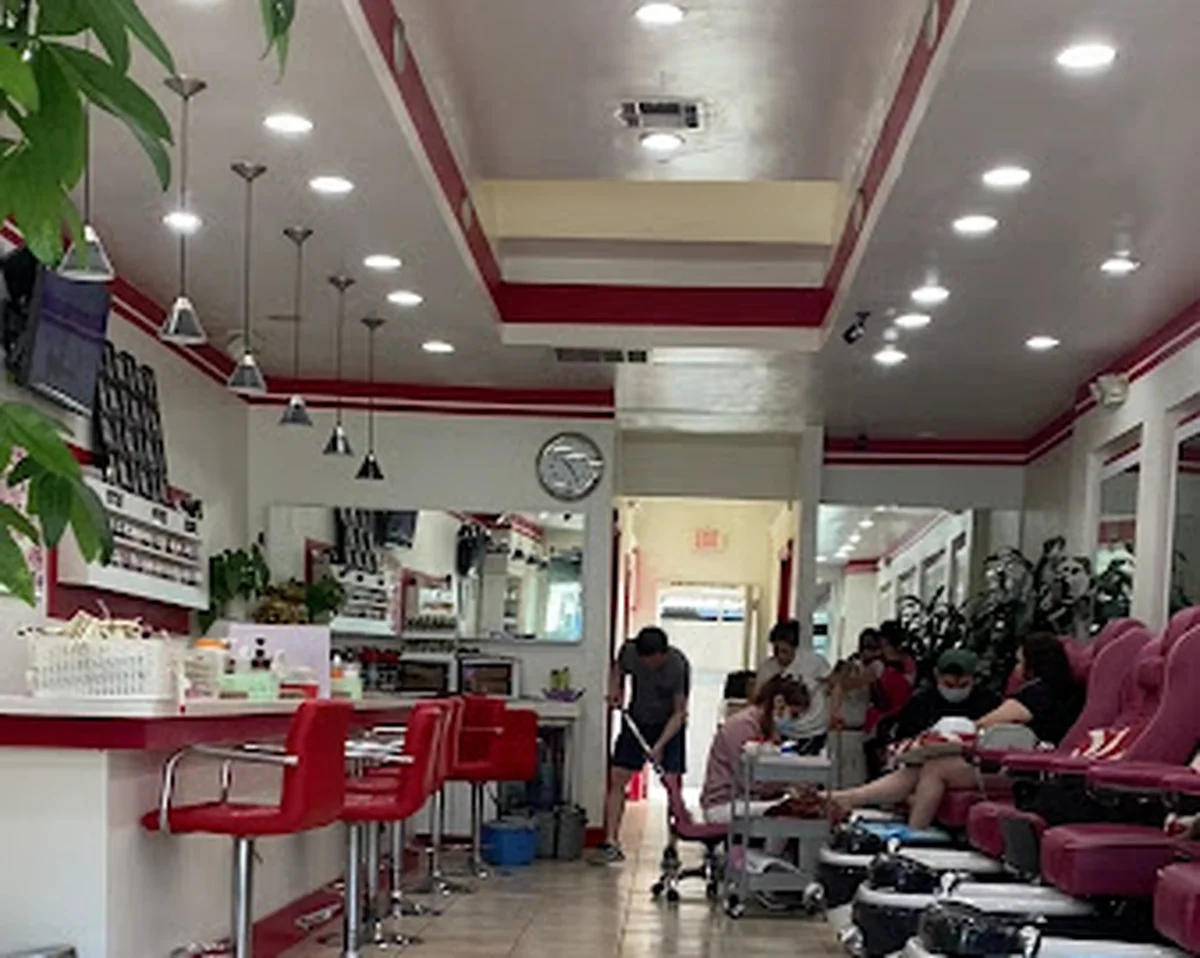 Inside Nail Nation Spa LA — nail bar and pedicure stations on Melrose Ave, Los Angeles